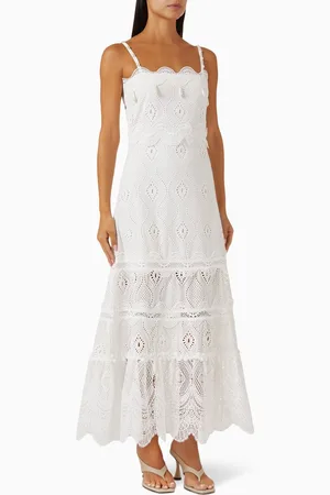 Waimari Selma Pearls Maxi Dress in Cotton-eyelet