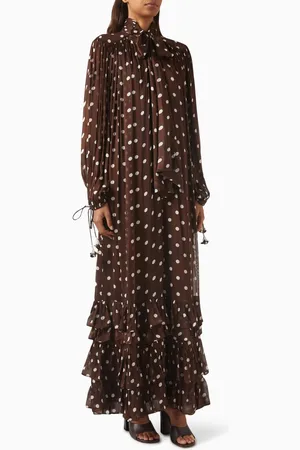 Hemant & Nandita Tira Polka Dot-print Maxi Dress