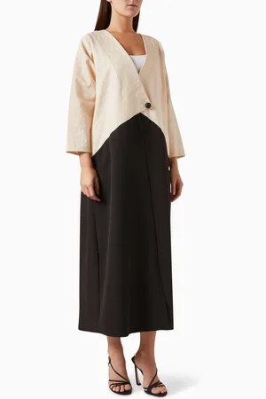 Beige Collection Two-tone Asymmetric Abaya