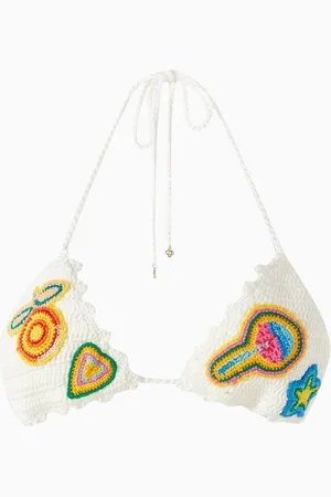 Casablanca Patches Bikini Top in Crochet