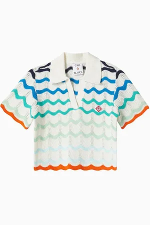 Casablanca Gradient Wave Crochet Top