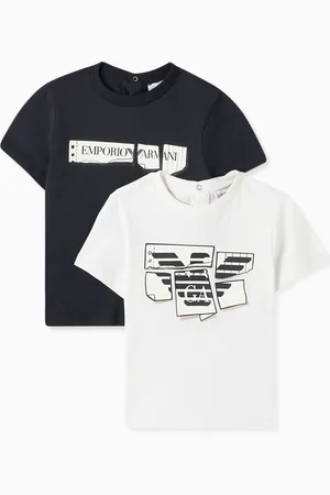 Emporio Armani Graphic Logo T-shirt in Cotton, Set of Two