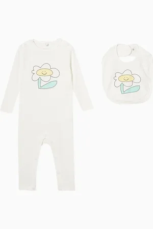 Stella McCartney Sleepsuit & Bib Gift Set in Cotton