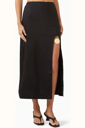 AJE Adelaide Pendant Midi Skirt in Linen-blend
