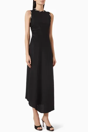 TRESSE Rize Rhinestone-twist Maxi Dress in Linen-blend