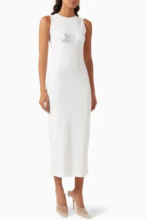 MAGDA BUTRYM Crochet Bra Tank Midi Dress in Cotton