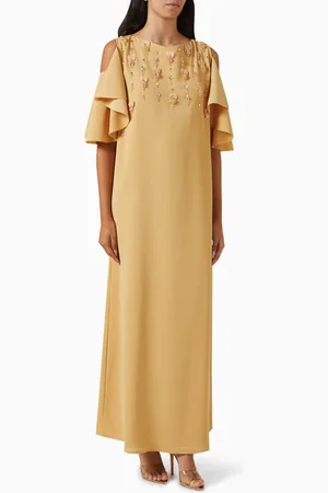 Ruya Embellished Cold-shoulder Kaftan
