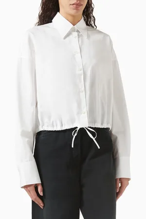 Prada Drawstring Shirt in Cotton Poplin