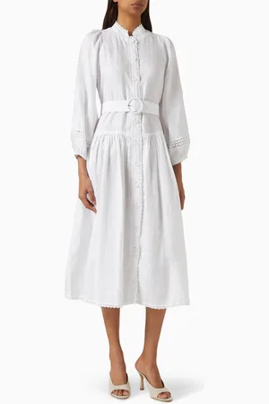 Morton Mac Stella Midi Dress in Linen