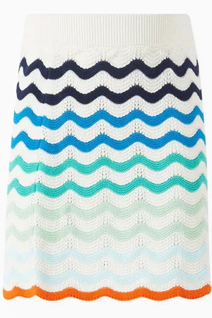 Casablanca Gradient Wave Crochet Skirt