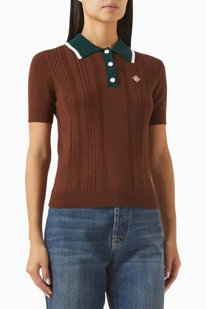 Casablanca Mini Polo Shirt in Cable-knit
