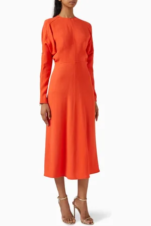 Victoria Beckham Dolman Midi Dress in Viscose Blend
