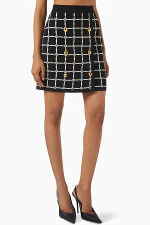 Elisabetta Franchi Logo Jacquard Mini Skirt in Viscose-blend Knit