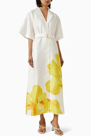 Acler Hawkesbury Midi Dress in Linen Blend