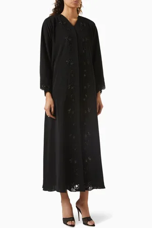 Rauaa official Bead & Laser-embroidered Abaya in Nada