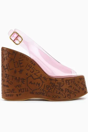 Chloé Maxime 130 Wedge Sandals in Plexi