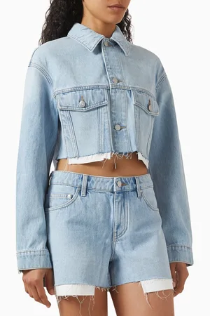 12 STOREEZ Cropped Jacket in Denim