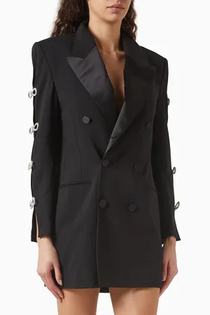 Mach & Mach Crystal-bow Blazer Dress in Virgin Wool Blend