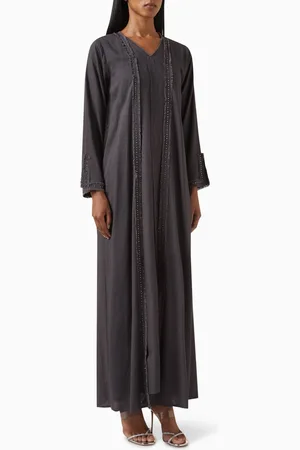 SH COLLECTION Fringed-trim Abaya Set