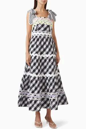 Celia B Jade Vichy Midi Dress in Cotton-blend