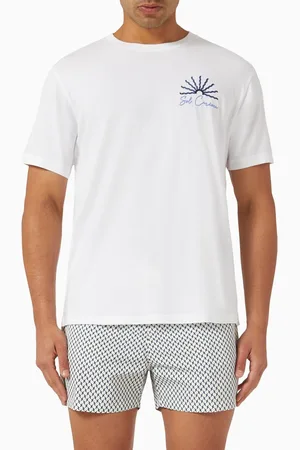 Frescobol Carioca Rosa Sol Embroidered T-shirt in Cotton