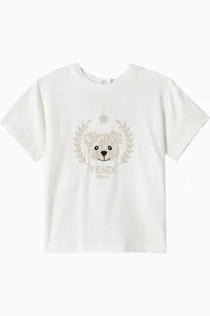 Fendi Bear-embroidered T-shirt in Cotton