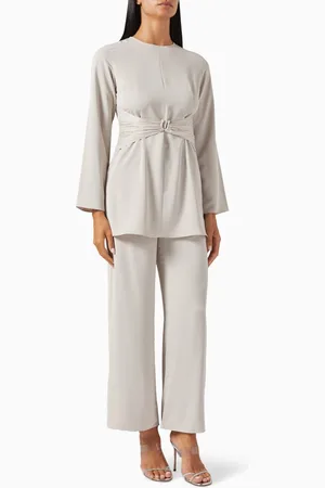 Anatomic Elora Belted Top & Pants Set in Crepe