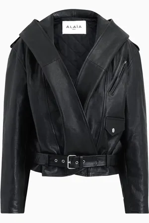 Alaïa Hooded Biker Jacket in Leather
