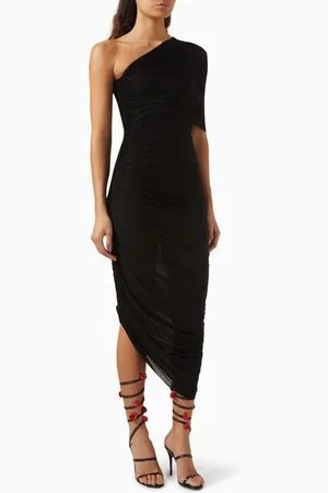 MAGDA BUTRYM One-shoulder Draped Midi Dress in Cupro Blend
