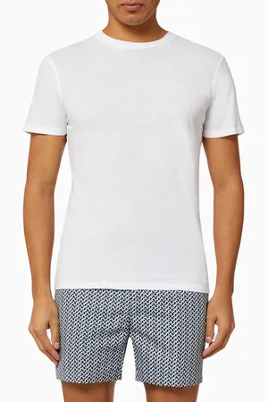 Frescobol Carioca Lucio T-shirt in Linen Blend