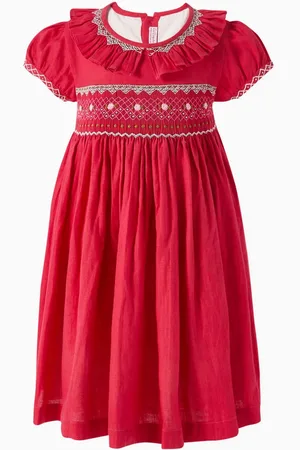 La Coqueta Lolita Hand-smocked Dress in Linen