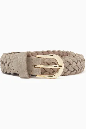 HUGO BOSS Carol Woven Belt in Suede