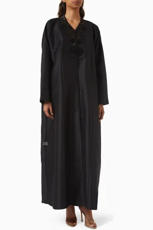 Rauaa official Bead Embroidered Abaya in Satin