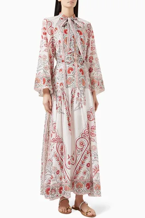 BOTEH Dahlia Wide-sleeve Maxi Dress in Cotton-voile