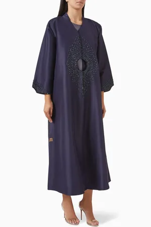 Rauaa official Beads-embellished Abaya Set in Satin