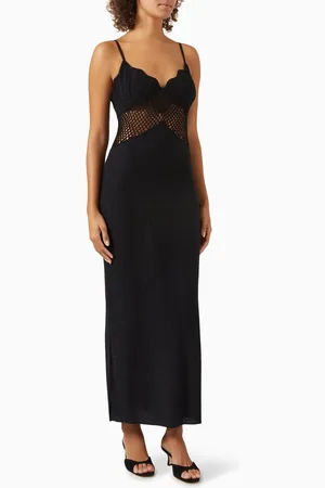 Staud Tara Crochet Maxi Dress in Viscose-blend Knit