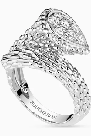 Boucheron Serpent Bohème S Motif Diamond Ring in 18kt White Gold