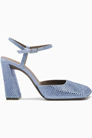 Amina Muaddi Charlotte 95 Crystal-embellished Pumps in Satin