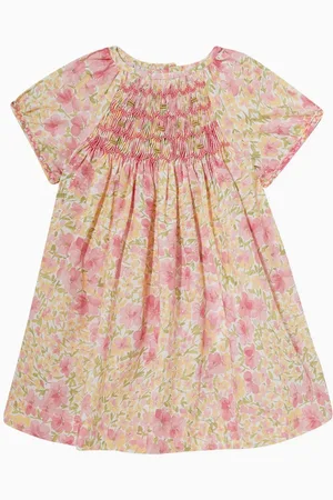 La Coqueta Sonia Floral-print Smocked Dress Set in Cotton