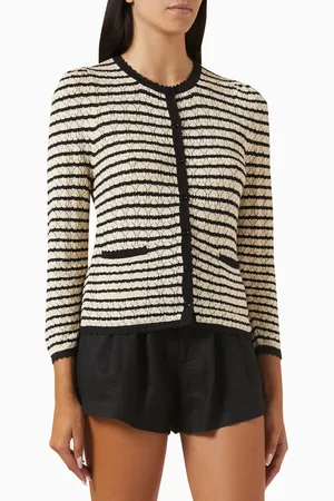 Doen Therese Striped Cardigan in Pima Cotton Blend