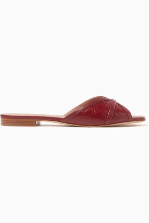 MALONE SOULIERS Perla Mule Sandals in Croc-embossed Leather