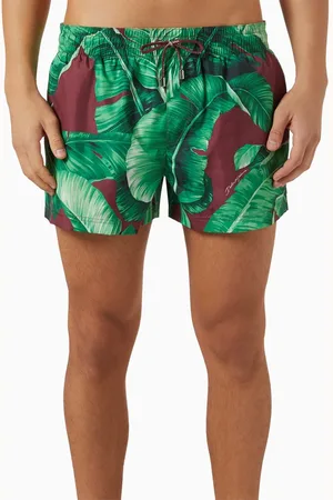 Dolce & Gabbana Banana Tree-print Swim Shorts in Nylon