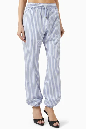 The Attico Striped Straight-leg Pants in Cotton