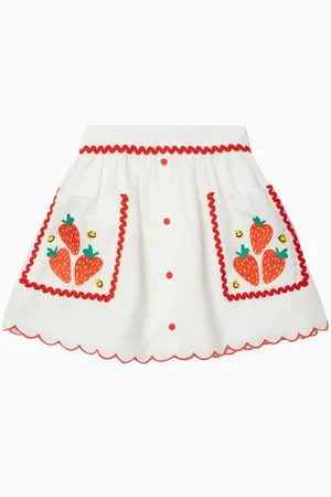 Stella McCartney Strawberry Embroidered Mini Skirt in Cotton-blend