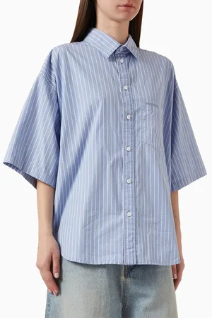 Balenciaga Oversized Striped Shirt in Cotton-poplin