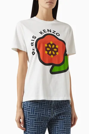 Kenzo Logo Printed Loose T-shirt in Cotton