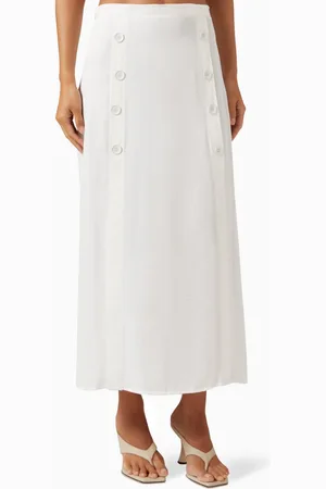 Hukka Button Midi Skirt