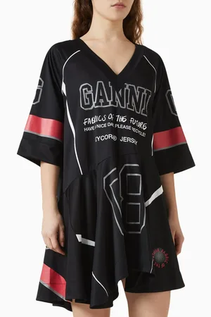 Ganni Future Oversized Mini Dress in Mesh