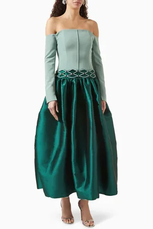 NAFSIKA SKOURTI Dalida Off-shoulder Gown