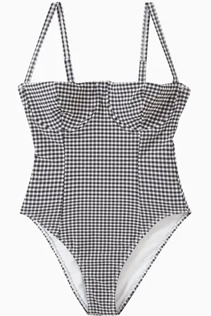 GOOD AMERICAN Gingham One-piece Swimsuit in Stretch Nylon
